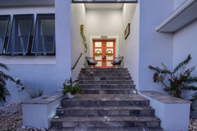 doorway to property with french doors