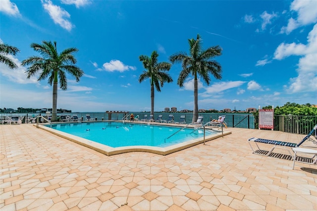 view of pool featuring a patio area