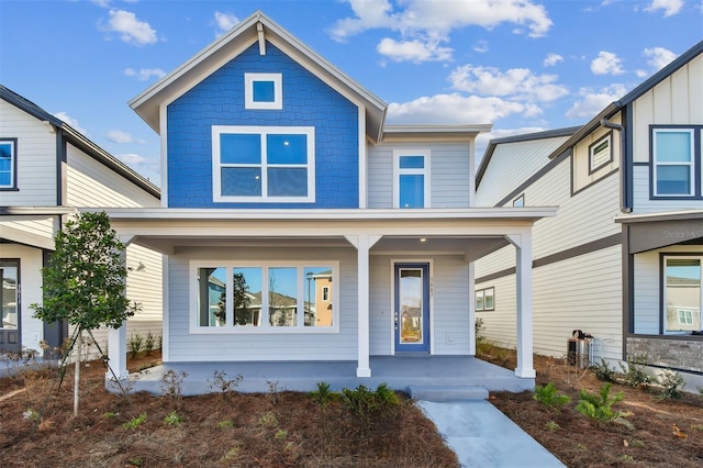 view of front of property with covered porch