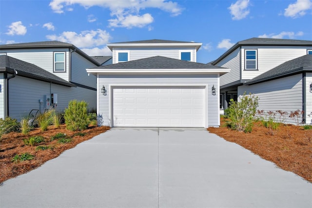 front facade with a garage