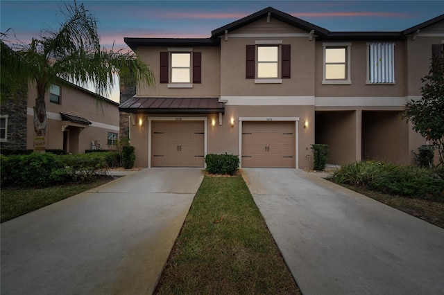 view of property with a garage