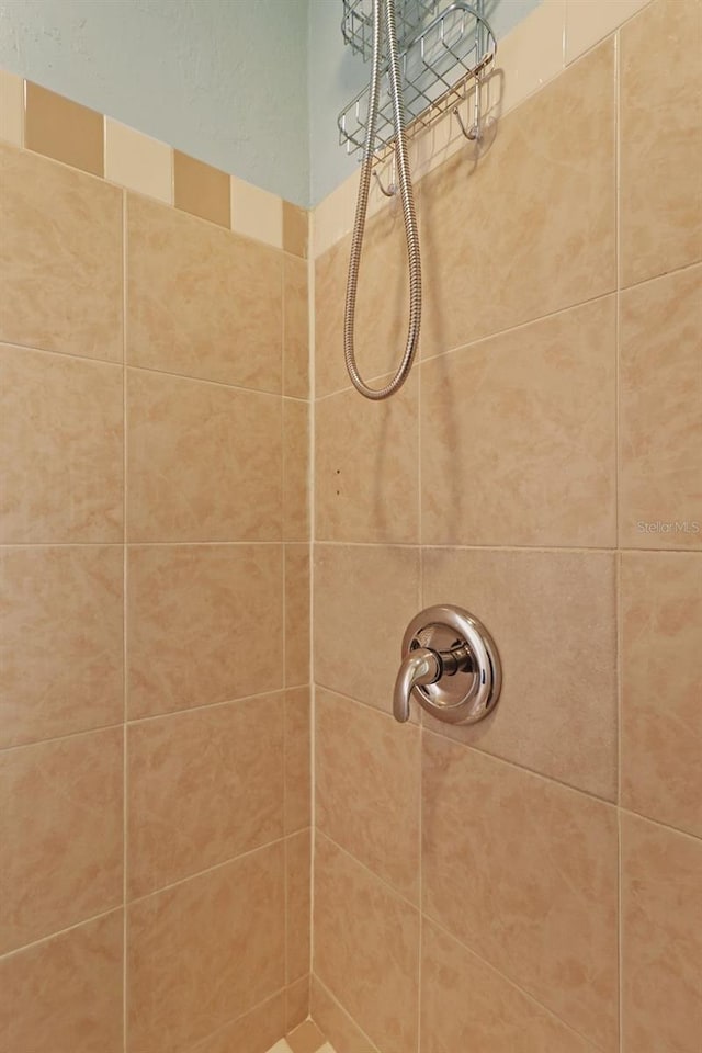 bathroom with tiled shower