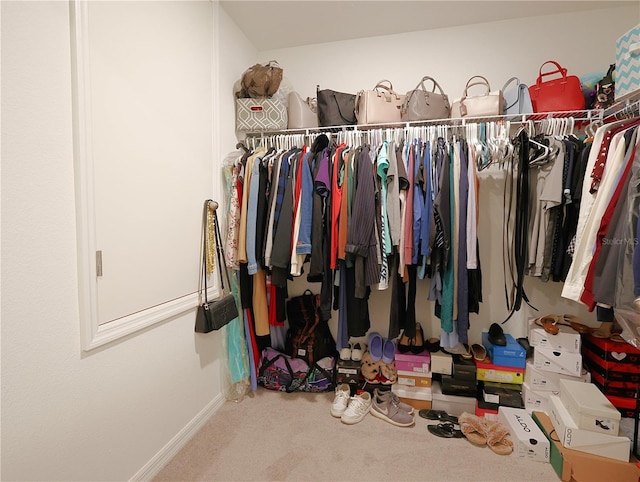 spacious closet with carpet floors