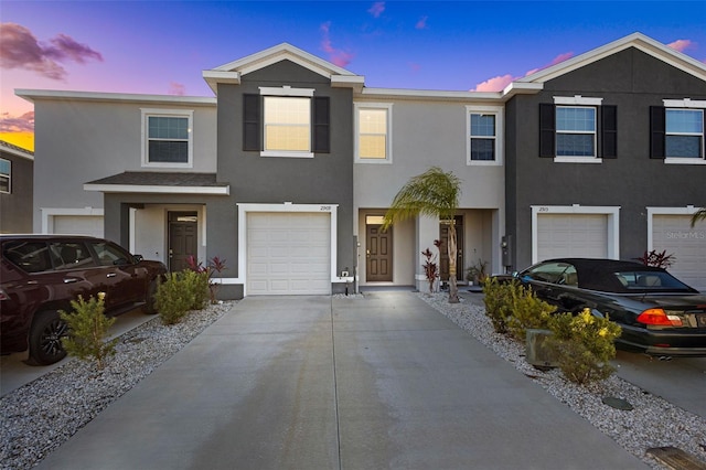 view of property with a garage