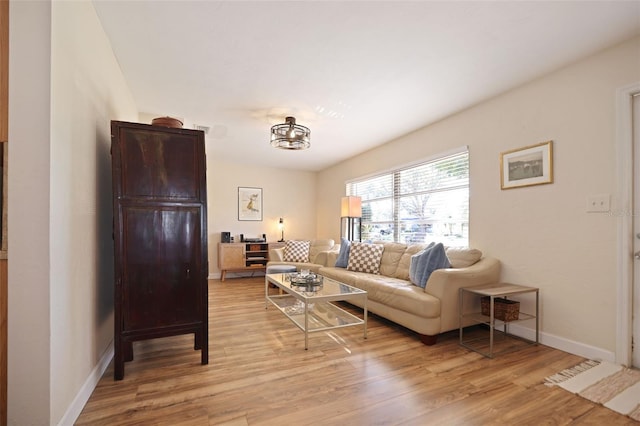 living room featuring light hardwood / wood-style floors