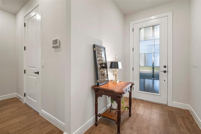 entryway featuring hardwood / wood-style flooring