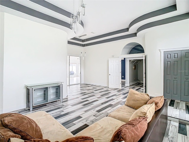 living room featuring wood-type flooring