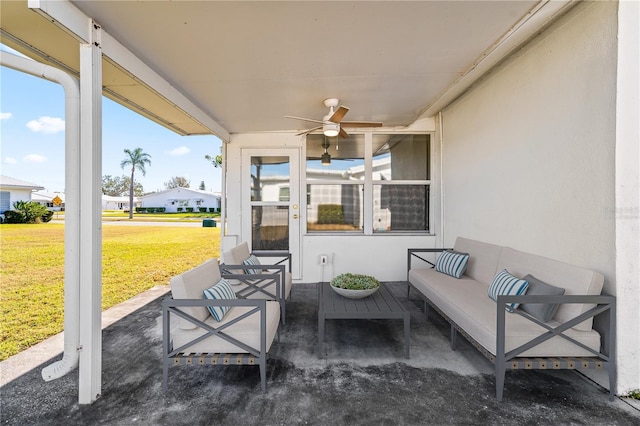 9201 40th Way N, Pinellas Park, FL 33782 - view of patio / terrace featuring an outdoor hangout area and a ceiling fan