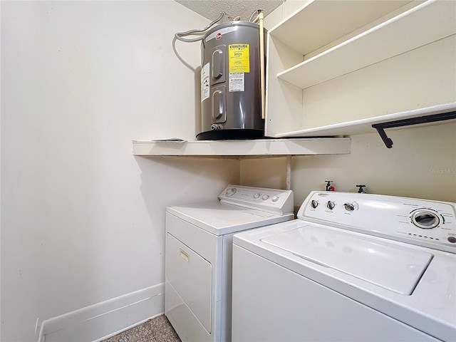1237 N Lion Cub Pt, Lecanto, FL 34461 - laundry room featuring separate washer and dryer, electric water heater, and baseboards