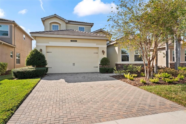 view of front of house with a garage