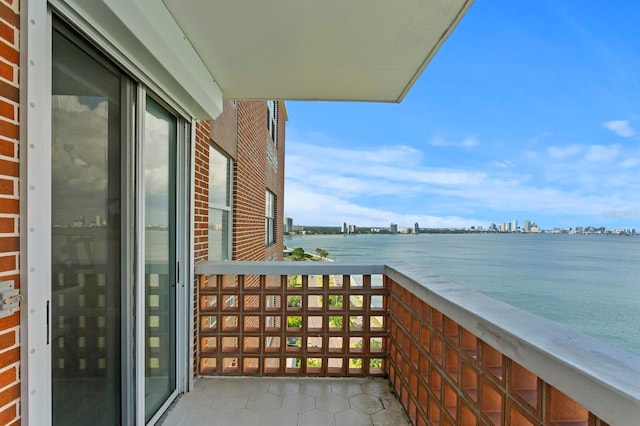 balcony with a water view