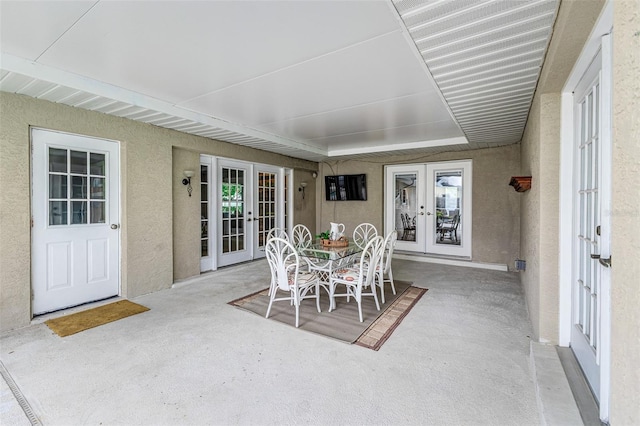 sunroom with french doors