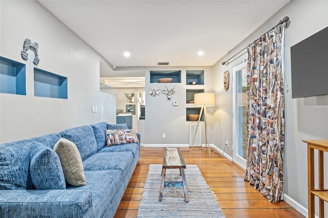 living room featuring hardwood / wood-style floors