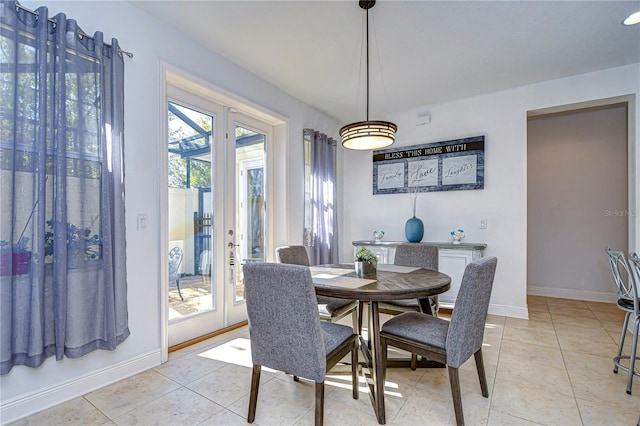 view of tiled dining area