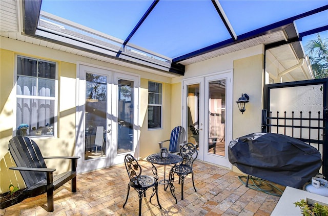 sunroom / solarium with french doors