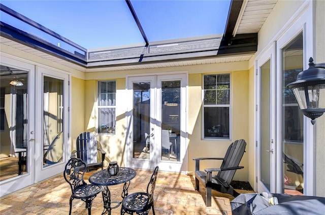 sunroom / solarium with french doors