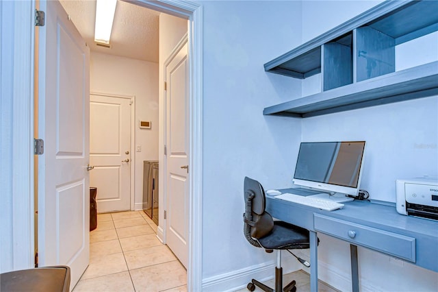 view of tiled home office