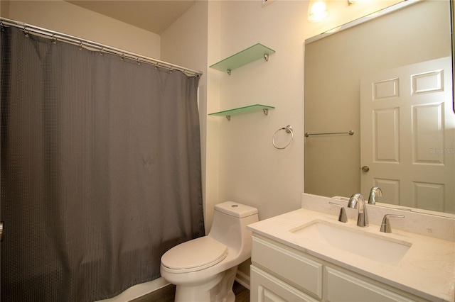 bathroom with toilet and vanity