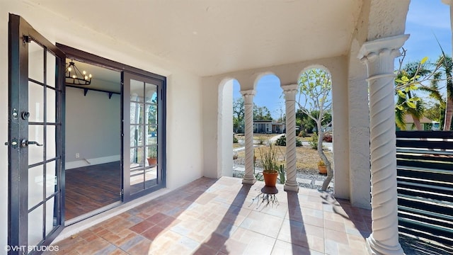 view of patio / terrace featuring french doors