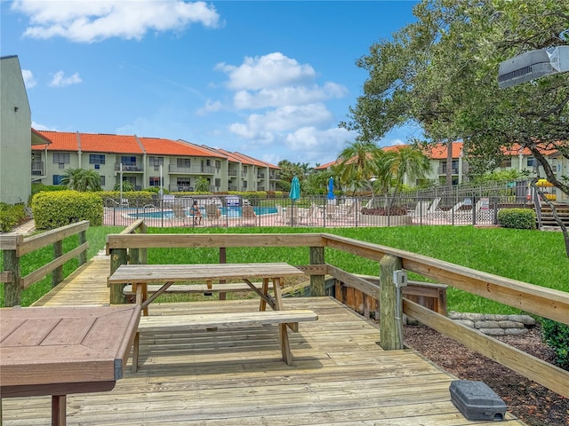 1515 Pinellas Bayway S Unit 40, Saint Petersburg, FL 33715 - wooden terrace with a residential view and a community pool