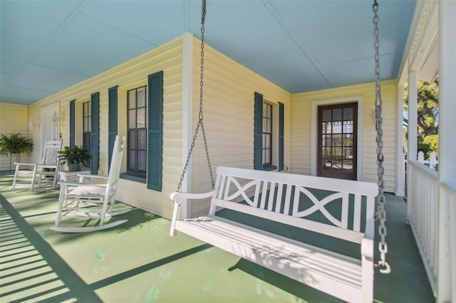 exterior space featuring covered porch