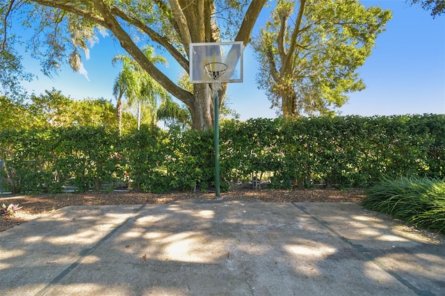 view of patio / terrace featuring basketball court