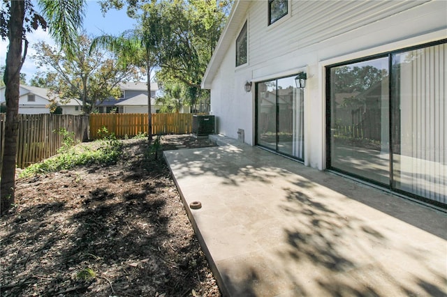 view of patio featuring central AC unit