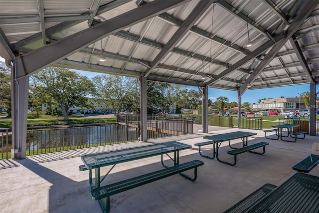 2451 Canadian Way Unit 47, Clearwater, FL 33763 - view of home's community with a gazebo, a water view, and a patio area