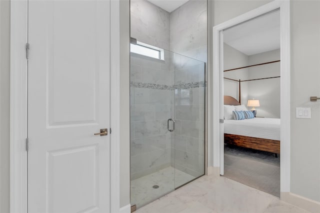 bathroom featuring an enclosed shower