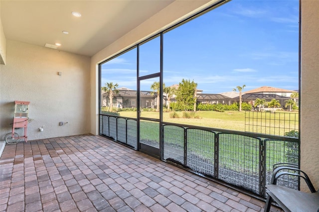 view of unfurnished sunroom