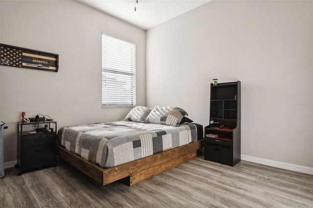 bedroom featuring wood-type flooring