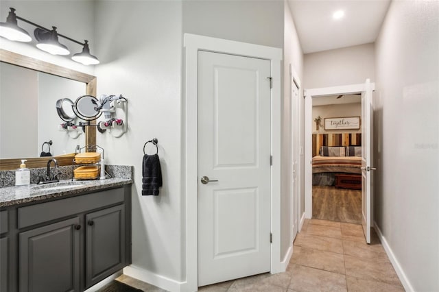 bathroom featuring vanity and tile patterned floors