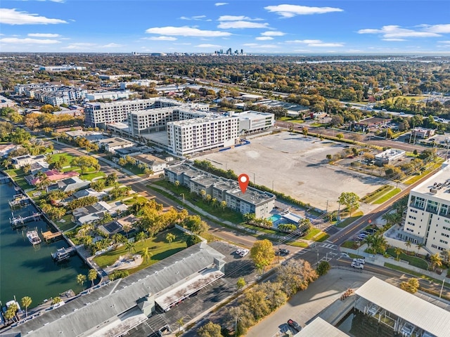 view of urban area featuring a nearby body of water