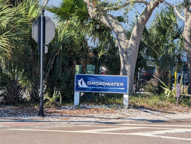 view of community sign