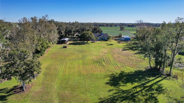 bird's eye view with a rural view