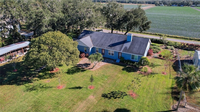 bird's eye view with a rural view