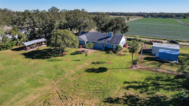 bird's eye view with a rural view