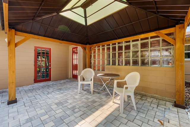 view of patio / terrace featuring a gazebo