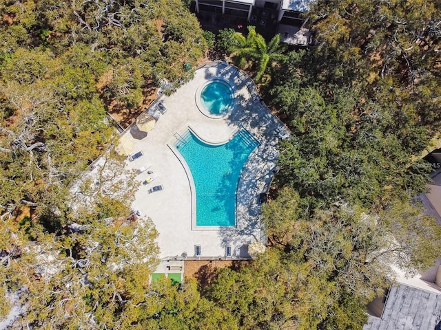 820 Patricia Ave Unit 207, Dunedin, FL 34698 - bird's eye view of a pool area