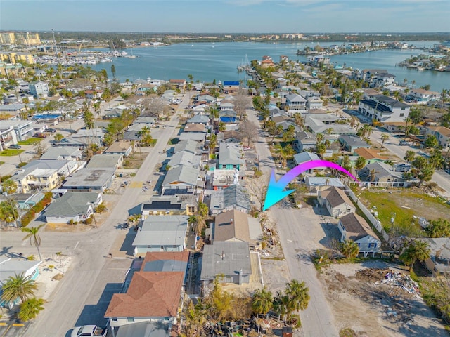 78 146th Ave E, Madeira Beach, FL 33708 - aerial view of residential area featuring a large body of water