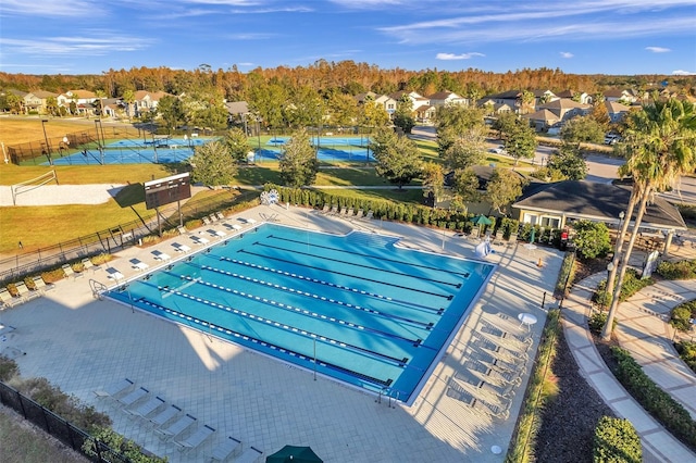 view of pool featuring a patio