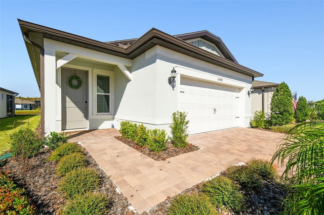 view of front of house with a garage