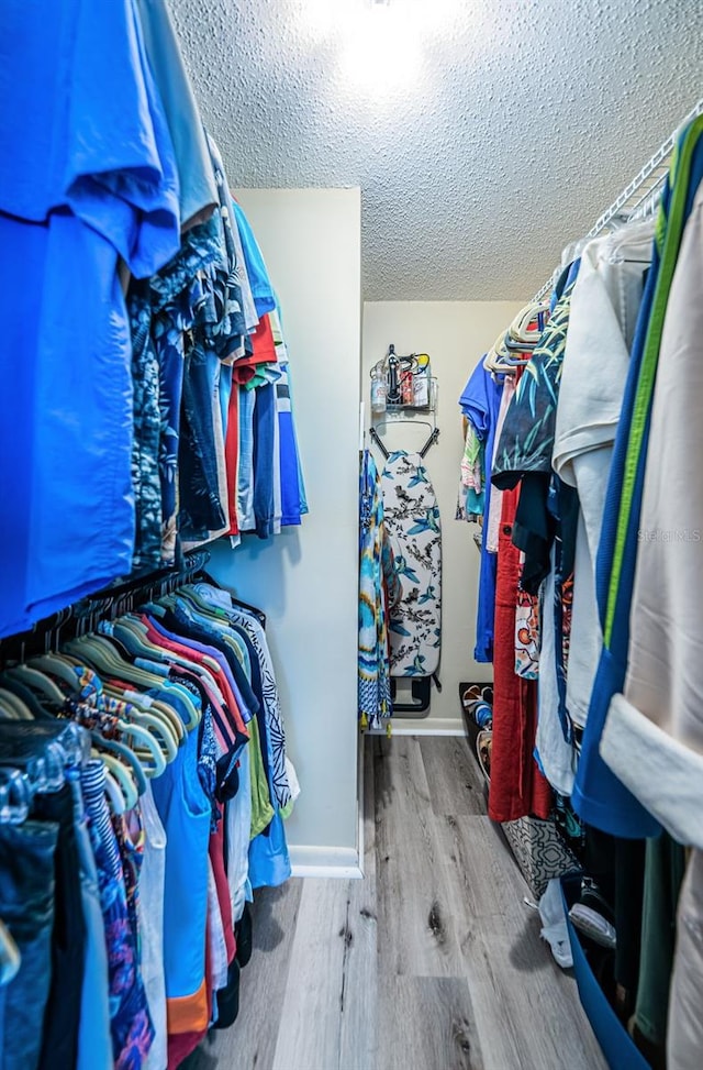 spacious closet featuring hardwood / wood-style floors