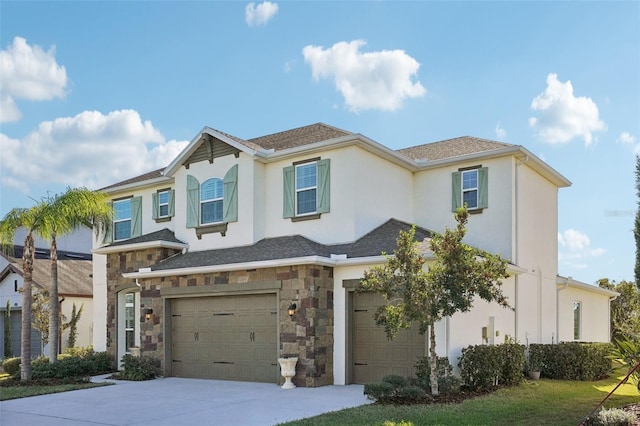 view of front of home with a garage