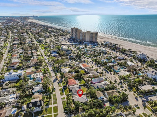 35 Juniper Way, Clearwater Beach, FL 33767 - aerial overview of property's location featuring unending shoreline and nearby suburban area