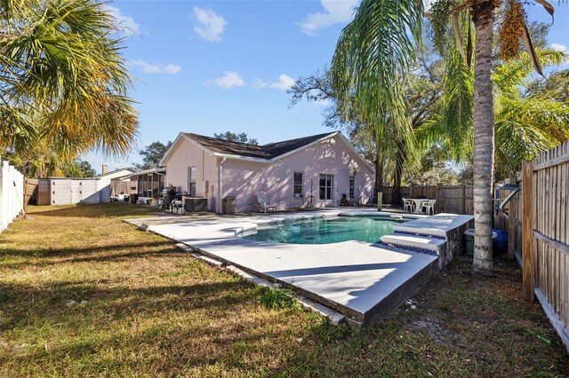1202 Sawdust Ct, Valrico, FL 33596 - view of swimming pool featuring a patio and a fenced backyard