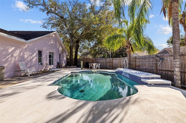 view of swimming pool with a patio