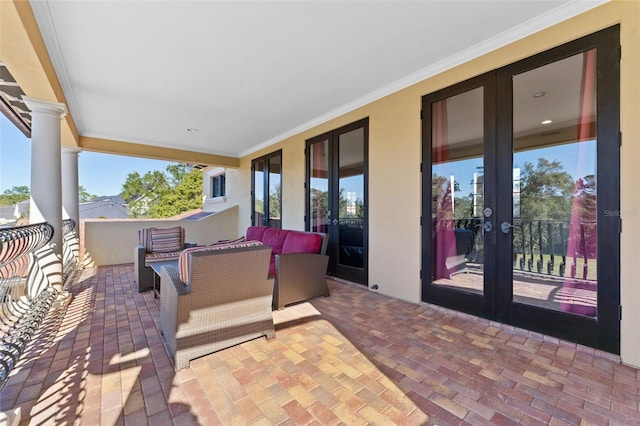 view of patio with french doors