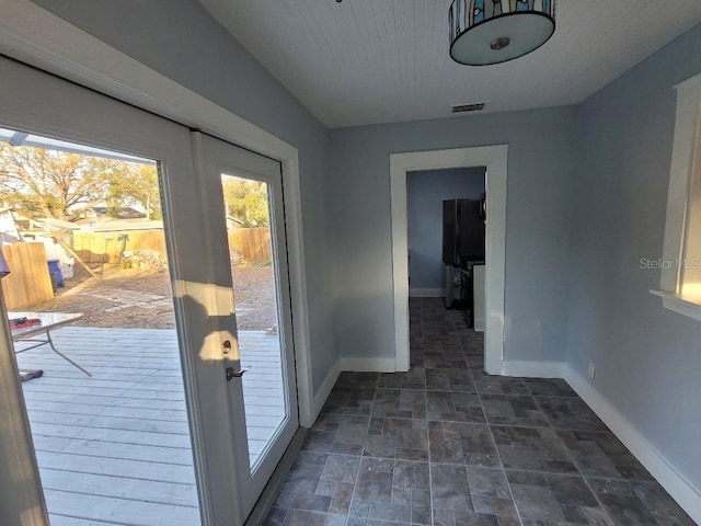 doorway with french doors