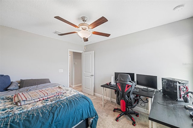 11321 Chilly Water Ct, Riverview, FL 33569 - carpeted bedroom featuring a desk, baseboards, and a ceiling fan